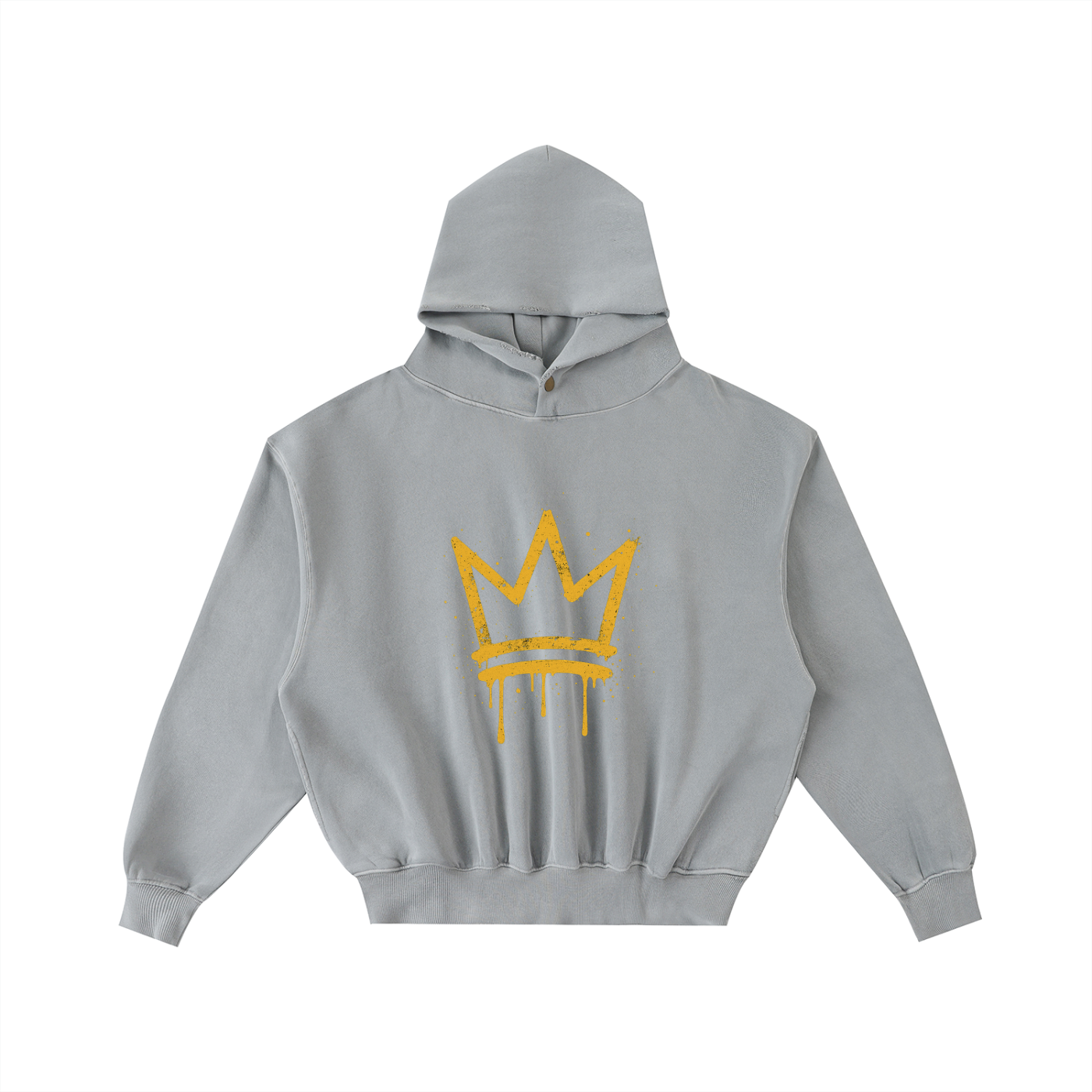 Frayed Enzyme Washed Fleece Hoodie