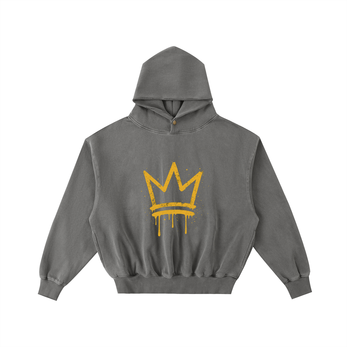 Frayed Enzyme Washed Fleece Hoodie