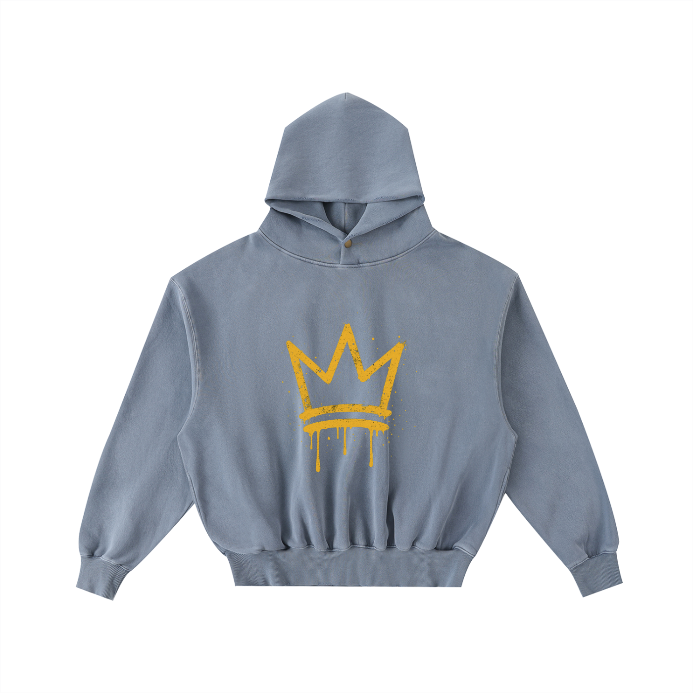 Frayed Enzyme Washed Fleece Hoodie